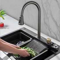 Kitchen sink Raindance waterfall integrated stainless steel pull-out faucet sink set under counter sink large single tank