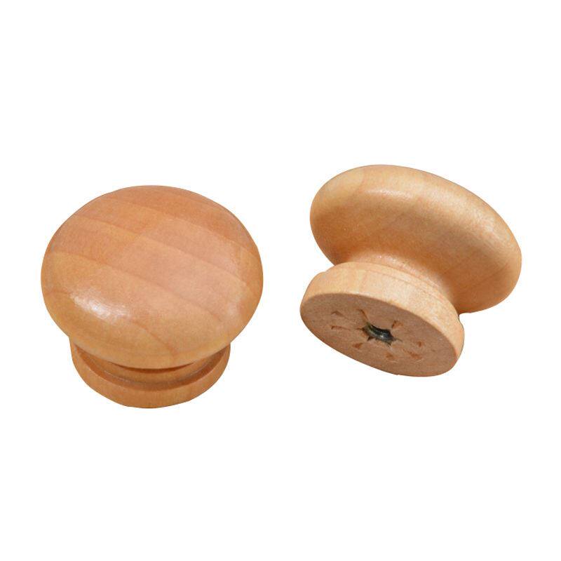 Wooden cabinet door handle drawer round handle wood single hole handle mushroom round wooden cabinet door solid wood handle