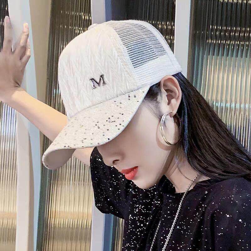 Duck Tongue Cap Women Trends 2021 New Alphabet Nets Red Hats Ins Spring And Autumn Sun-Shading Baseball Caps Han Edition Summer Men