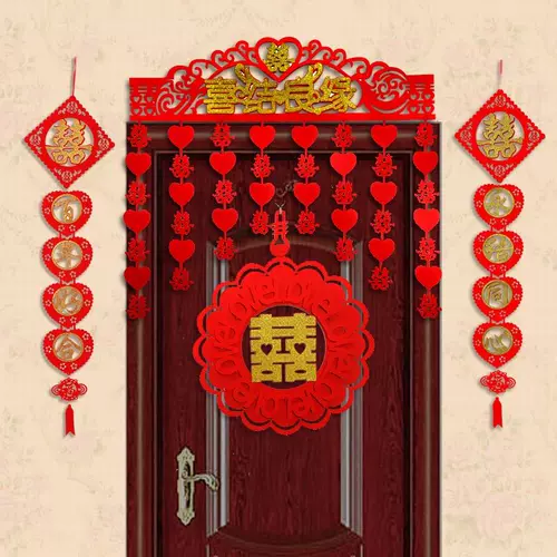 Костюма для свадебной комнаты мужской свадьбы Новые дома свадебные принадлежности, невеста и гостиная невесты, телевизионная фона стена тянет цветы