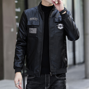 【顺丰包邮】新款皮衣加绒加厚毛领外套