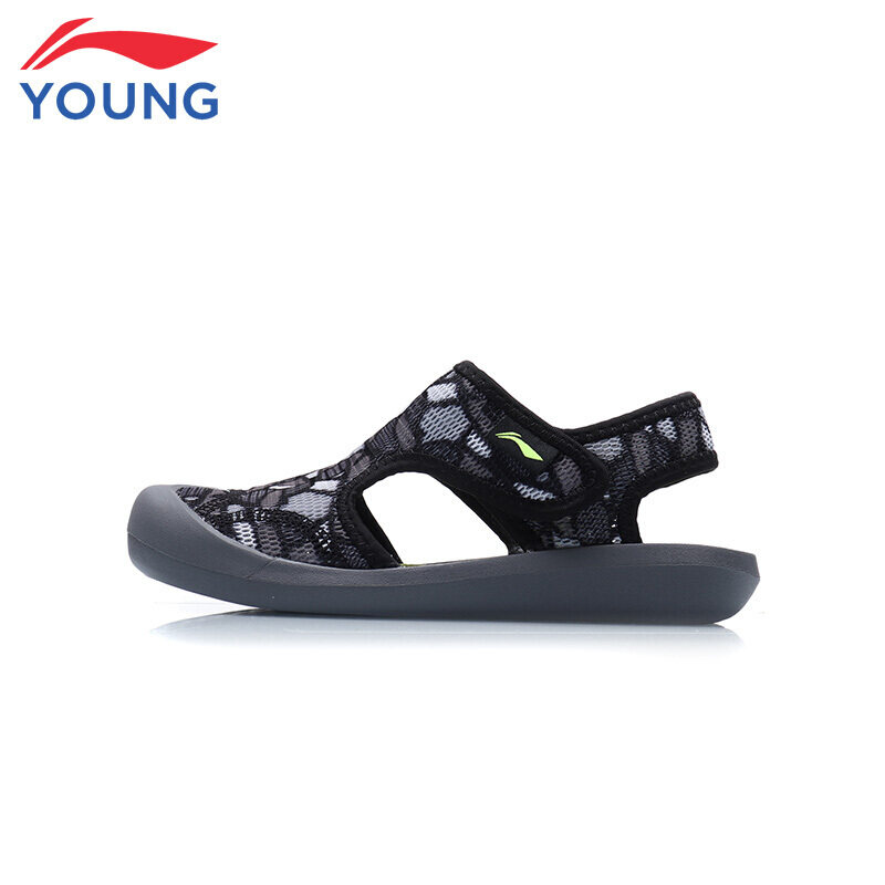 Li Ningtong Shoes Children Sandals Men's Big Boy Baotou Soft Bottom Wear Resistant Magic Stick Breathable Beach Shoe Break Code Special Price