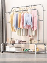 Swing-ground stall hanger folding portable stainless steel stainless steel clotheshorse floor with large capacity ultra-narrow simple childrens room