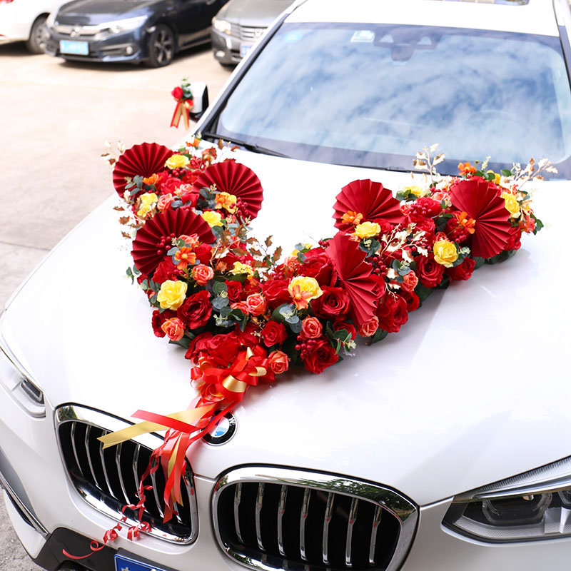 Float decoration wedding simulation rose head flower aesthetic main wedding car decoration set decoration wedding celebration supplies