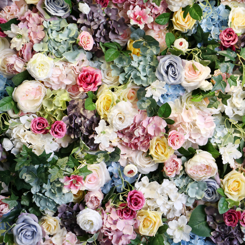 Artificial flower wall background wall indoor wall decoration art 3D three-dimensional flower wall wedding photography background wall fake flowers