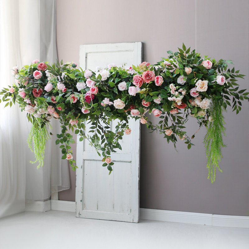 Forest simulation plant hanging creative hanging ceiling rose vine hanging wedding wedding reception area layout props flowers