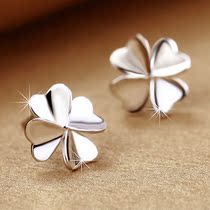 S925 pure silver earrings female delicate fashion net red earrings Ginkgo Biloba Love Ear Pendant Brief small ear accessories