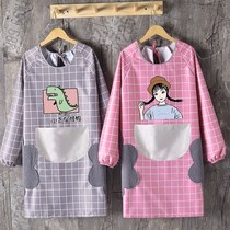 Korean Version Fashion Waterproof Greaseproof Grown-up Hood Kitchen Home Apron Cute Lady Workwear Male Long Sleeve Custom
