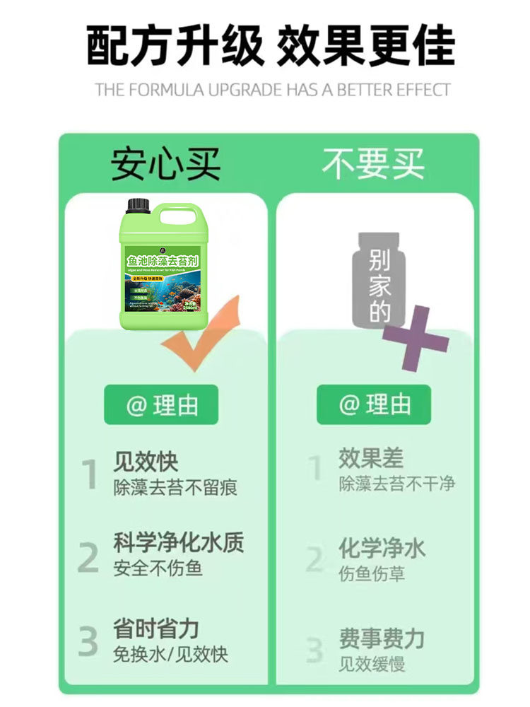 Fish Pond Algae and Moss Remover, Fish Tank Green Water Clarifier, Powerful Remover for Indoor and Outdoor Blue Algae, Black Algae, and Brown Algae