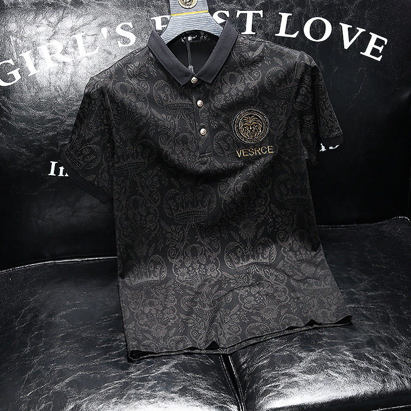 Hot stamping print polo shirt men's tide brand high-end big-name clothes Slim Ralph Lauren polo shirt ins summer men's short-sleeved T-shirt