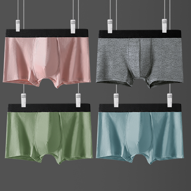 Cotton underwear men's boxer solid color breathable plus size shorts men's youth shorts head plus size shorts