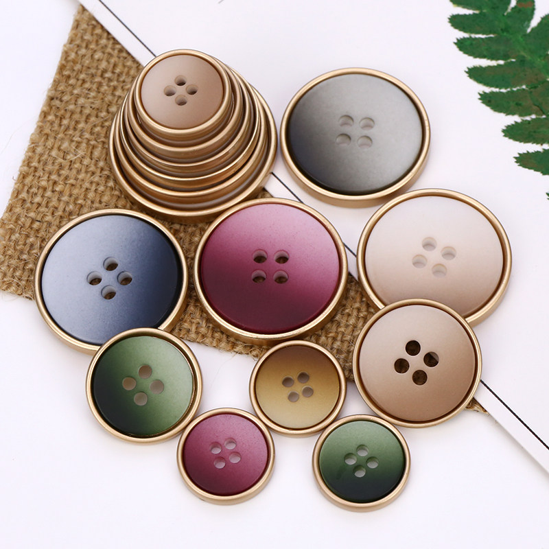 Metal gradient buttons Men's and women's coat tops Color round flat high-grade blazer wild decorative buttons