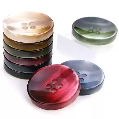 Button button button round men's and women's high-end coat jacket trench coat blazer Joker decorative resin pearlescent button