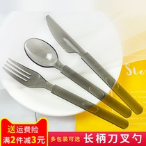 Chu Green disposable tableware special hard long handle knife and fork spoon Takeaway spoon Salad Western pasta fork Steak knife Independent