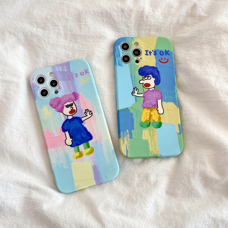 Cute OK gesture lovers suitable for 13 12 Pro Max Apple 11 mobile phone protection shell iPhonese all-bag iPhones X XS anti-fall XR 8 cards