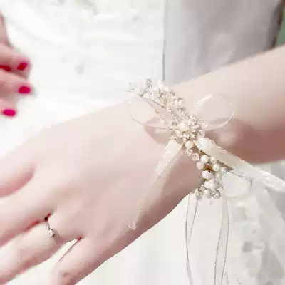 s super fairy wedding dress Moren hipster wrist flower New bridesmaid sister hand gift corset flower Flower Dance photo