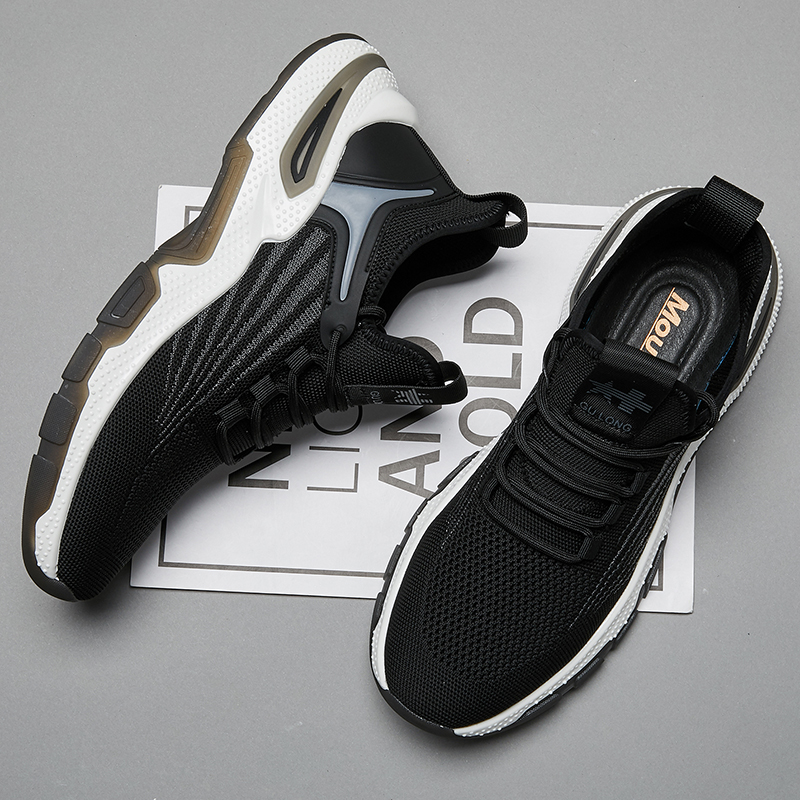 Summer breathable men's shoes 2022 new spring trends 100 hitch deodorant thick bottom black casual tennis face sports shoes