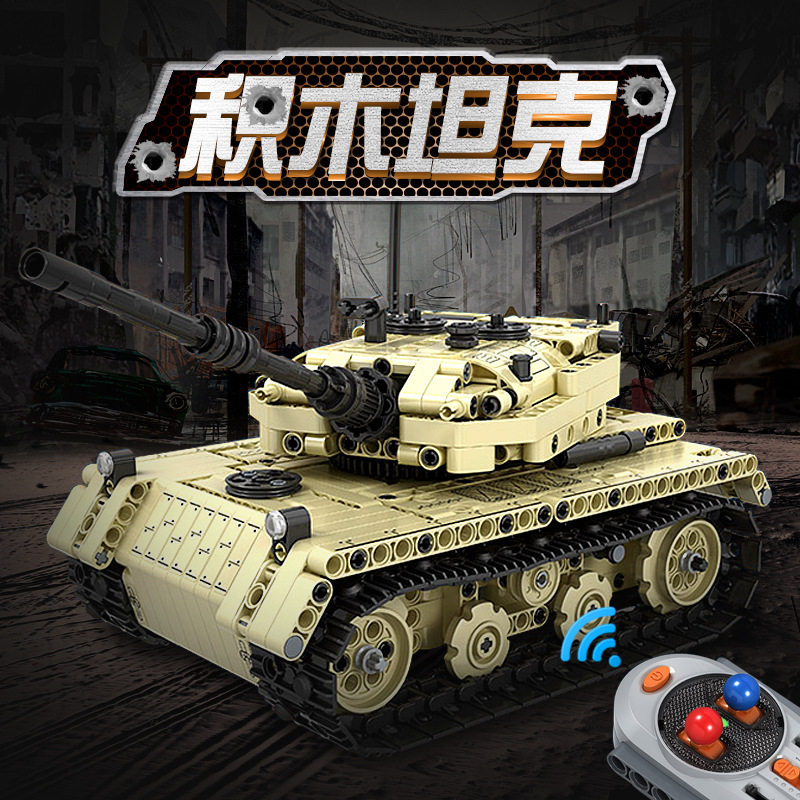 Necroletank Building Blocks Electric Remote Control High Difficulty Military Tech Assembly Boy Puzzle Toy Building Block Model