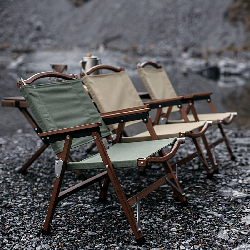 Offweek Kermit Chair Solid Wood Outdoor Camp Chair Folding Canvas Chair Picnic Portable Camping Chair Kermit