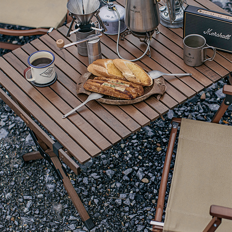 offweek solid wood omelet table Outdoor camping portable foldable table chairs Home dining table camping table