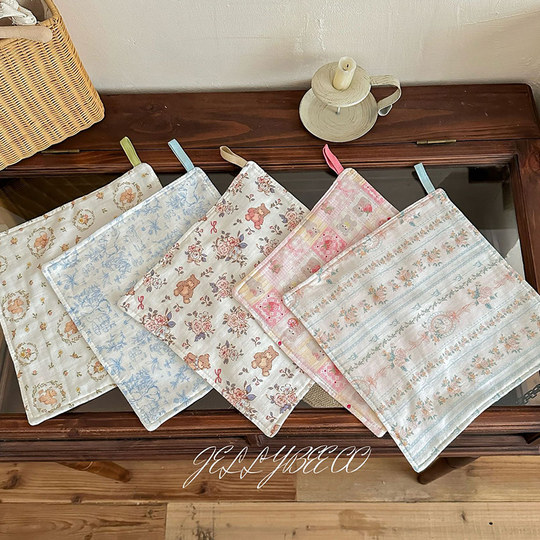Korean Style Baby Towel, Children's Face Washcloth, Pure Cotton Gauze, All-Cotton, Baby Girl Kindergarten Drool Towel, Handkerchief