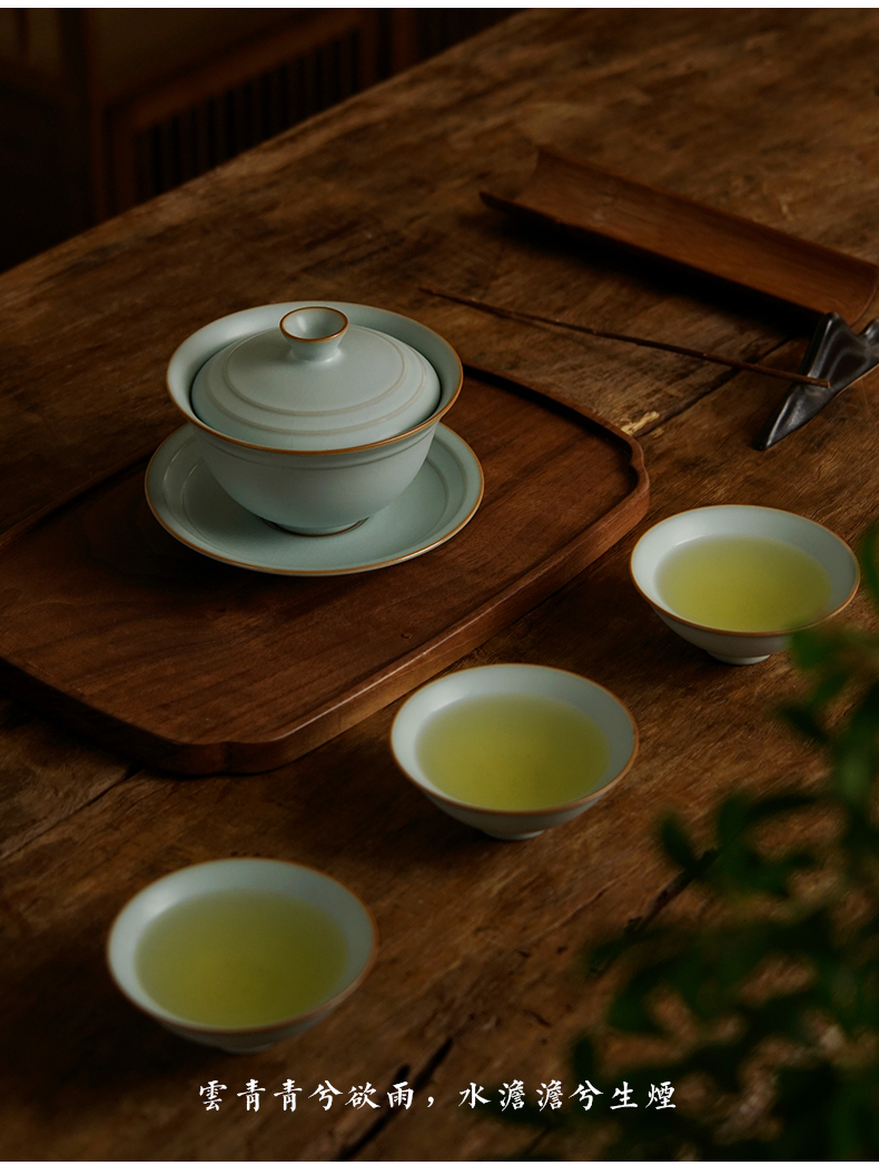 Your up tureen tea cups a single large bowl of jingdezhen porcelain three cups of checking ceramic tea set ice crack glaze