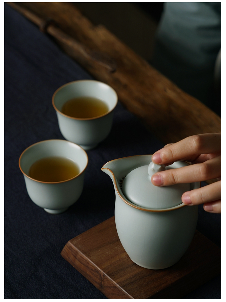 Hand your up Hand grasp pot of jingdezhen ceramic teapot teacup suit household portable kung fu tea set celadon restore ancient ways