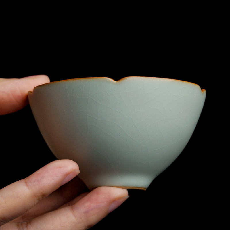 Ku cup manual single ru up market metrix who cup cup sample tea cup slicing can raise jingdezhen ceramic green already your porcelain up