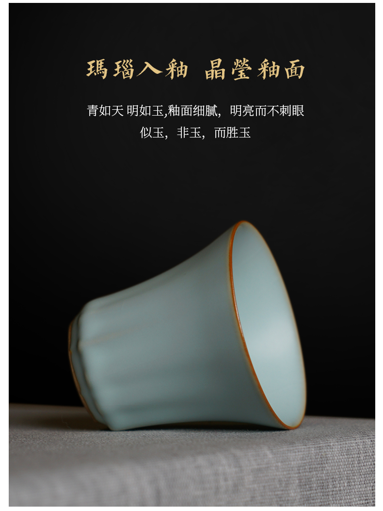 Your up sample tea cup pure manual master cup single CPU noggin day blue open piece of jingdezhen kung fu tea set for
