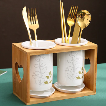 Creative household korean ceramic chopstick box chopstick cage moisture-proof