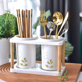 Hot-selling chopstick basket ceramic nordic light luxury fork spoon storage rack