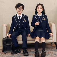 Осенняя форма для школьников, комплект, детский пиджак классического кроя для мальчиков для детского сада, в британском стиле