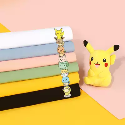 Pikachu T-shirt children's suit Boys short-sleeved cotton candy color large size medium and large virgin children's fashion 6 tops 7 years old