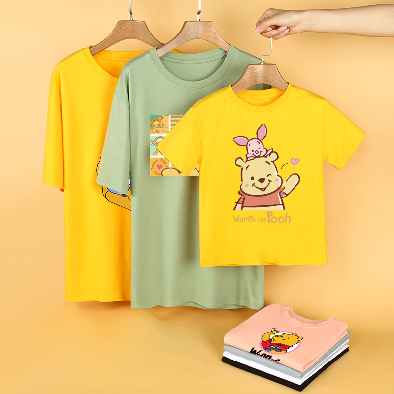 Bear T-Shirt Parent-child Clothing Family of 3 Girls Boys Short Sleeve Summer Clothing 2021 New Trendy Korean Style Western Loose