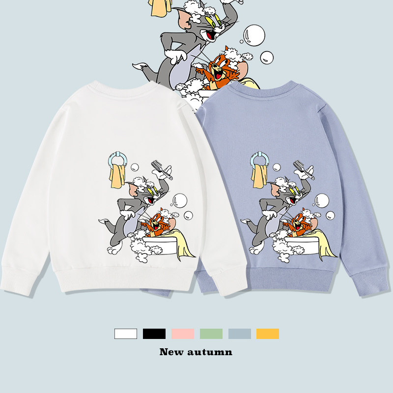 Cat and mouse sweater children's middle-aged children's baby tide brand cool spring and autumn clothing explosion models 13-year-old junior high school boys and girls