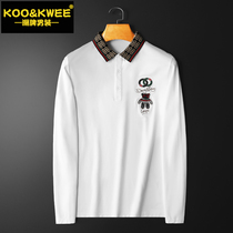 Mens fall polo shirt T-shirt T-shirt with long sleeves small honeybee flipped with an embroidered tide card casual 100 hitch