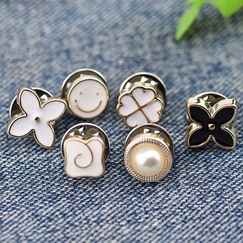 Shirt anti-walking light buckle free of sewing clothes buckle neckline fixed buckle invisible dark blue pearl clothes collar decorative buttons 100 hitch
