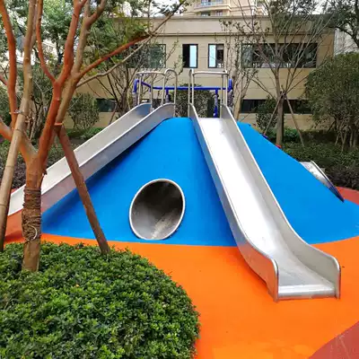 Non-standard large stainless steel slide custom manufacturers children's indoor and outdoor flat drilling Park Scenic Area amusement equipment