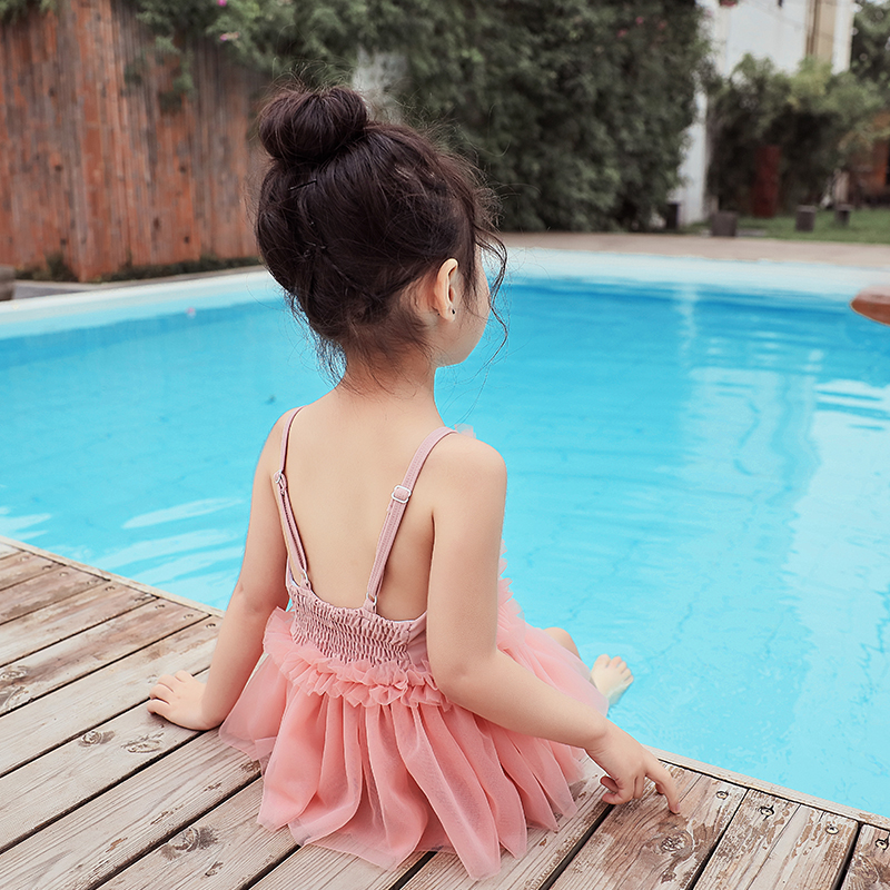 2022 Kids Swimsuit Girl Girl One Piece Cute Ins Princess Swimsuit Hot Spring Baby Baby Swimsuit Swimsuit Swimsuit