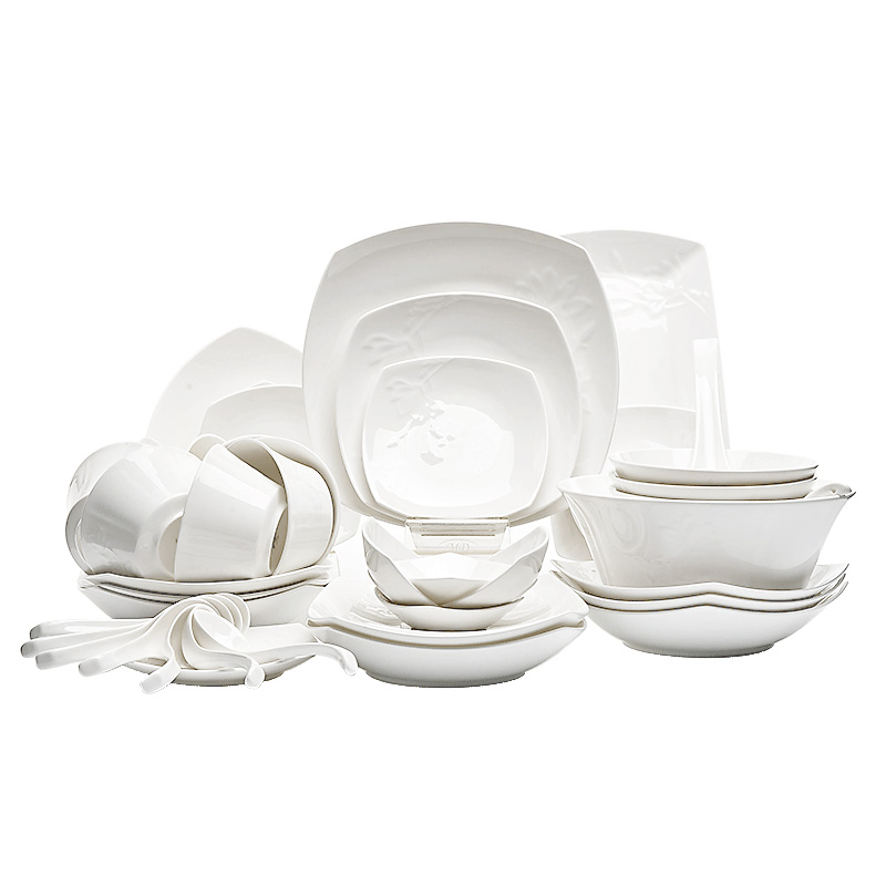 Margolonte multiman bone porcelain dinnerware suit Home Nordic style light lavish minimalist bowls disc Disc Gift combined clothing