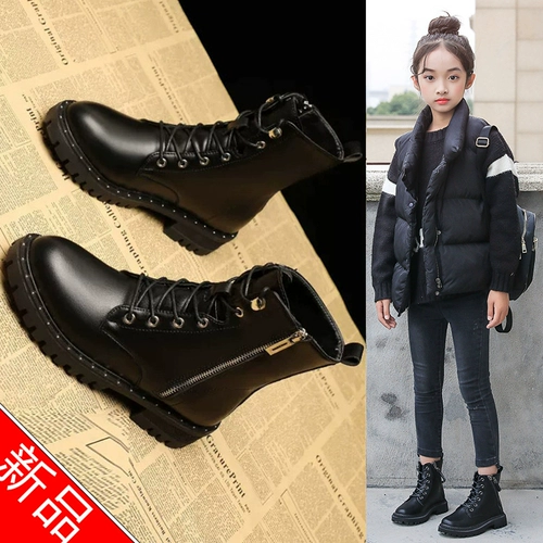 Martens, флисовая зимняя обувь, детские короткие сапоги в английском стиле, 2020, в британском стиле, подходит для подростков