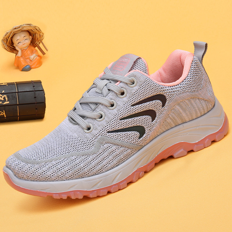 San Jersey Spring Old Beijing Cloth Shoes Women Light Non-slip Middle Aged Mother Shoes Breathable Mesh Face Casual Sneakers