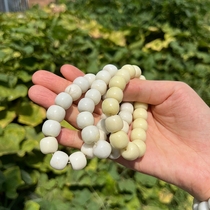 Xian specialty Lantian jade natural jade yellow and white jade bracelet single circle old type beads Buddha beads bracelet terracotta warriors and horses the same style