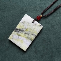 Xian specialty Lantian Jade Lao Mo Cui Ping An Wu Shi brand natural living jade mens and womens old mineral material Terracotta Warriors and Horses the same style