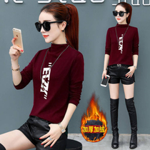 2022 fall plus velvet undershirt woman autumn dress new half height collar with long sleeves T-shirt warm and warm.
