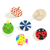 White embryo wooden gyro Childrens painting graffiti White film handmade diy creative coloring material art area small gyro