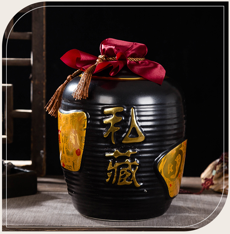 Jingdezhen ceramic small wine pot liquor bottle is empty it sealed jar wine 1 catty 2 catties 5 jins of gifts