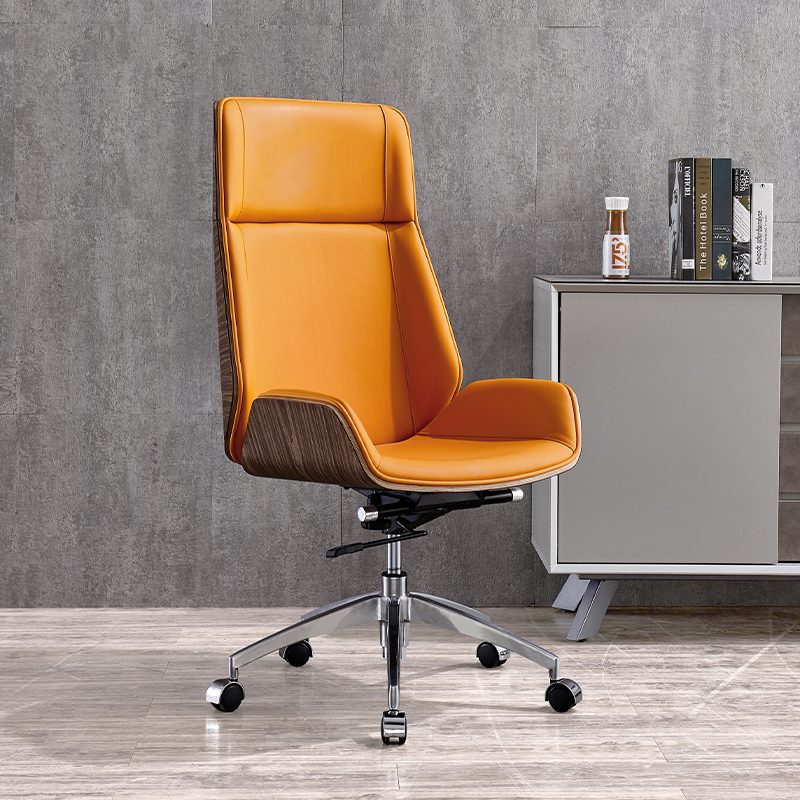 Head Layer Cow Leather Female President Office Chair High Backrest Boss Chair Lift Swivel Chair Mesh Red Anchor Computer Chair Home