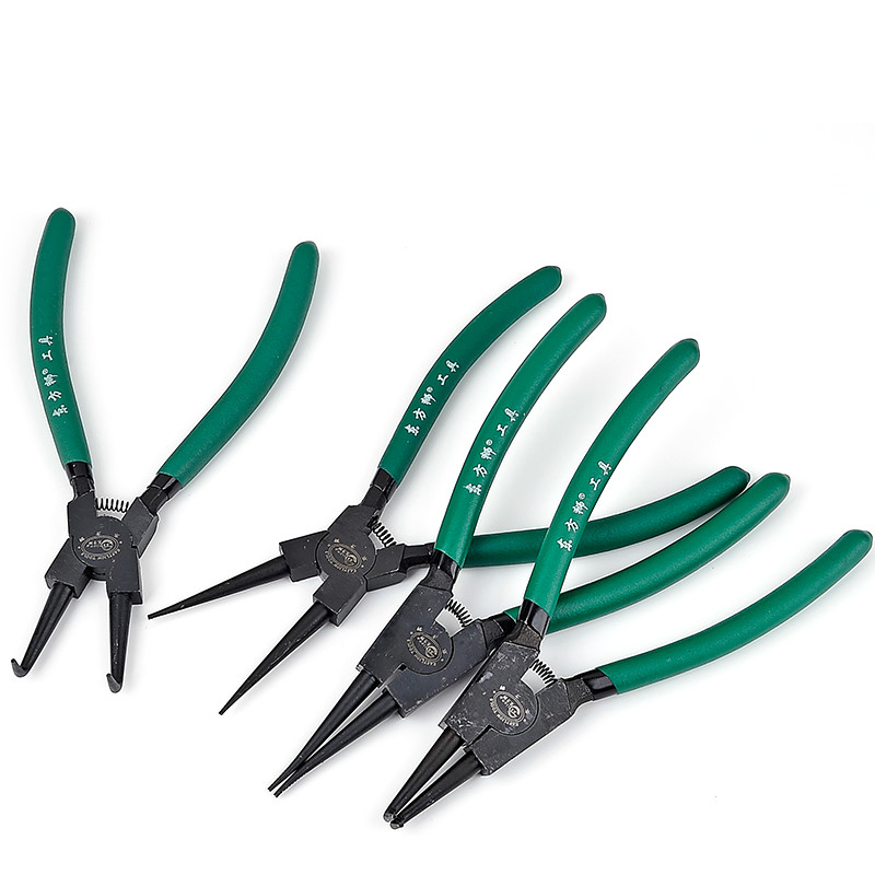 Clasp pliers inside and outside dual-purpose snap ring spring small C- type buckle ring pliers multifunctional large e-type snap yellow inner caliper
