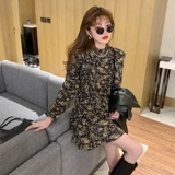 Ретро юбка, приталенный милый корсет, платье, изысканный стиль, яркий броский стиль, в цветочек